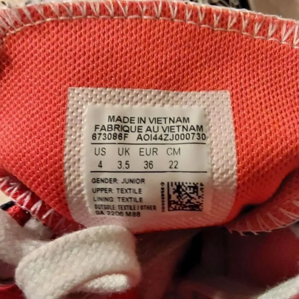 Converse Chucks, Jr.Boys Shoes Size 4, Black Orange Space Flying Saucers Planets